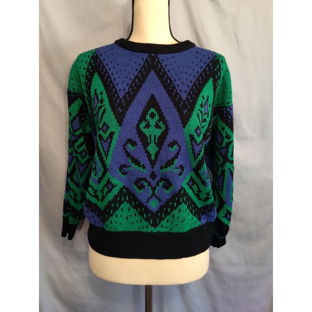 Vintage 80s / 90s Blue-Green Pullover Sweater